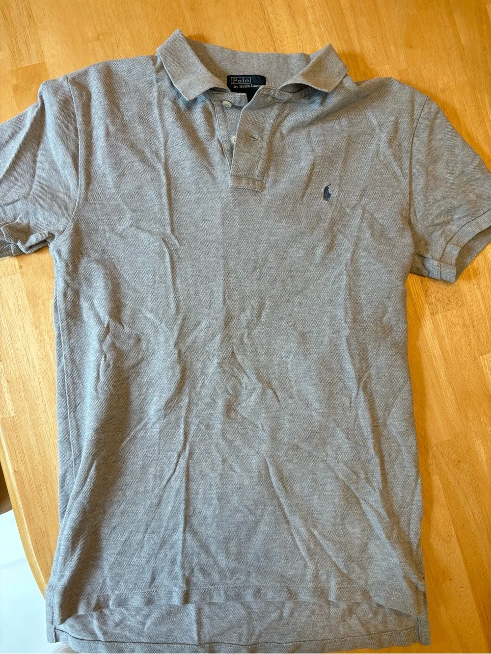 Ralph Lauren Men’s Polo Shirt in Light Gray with Navy Pony